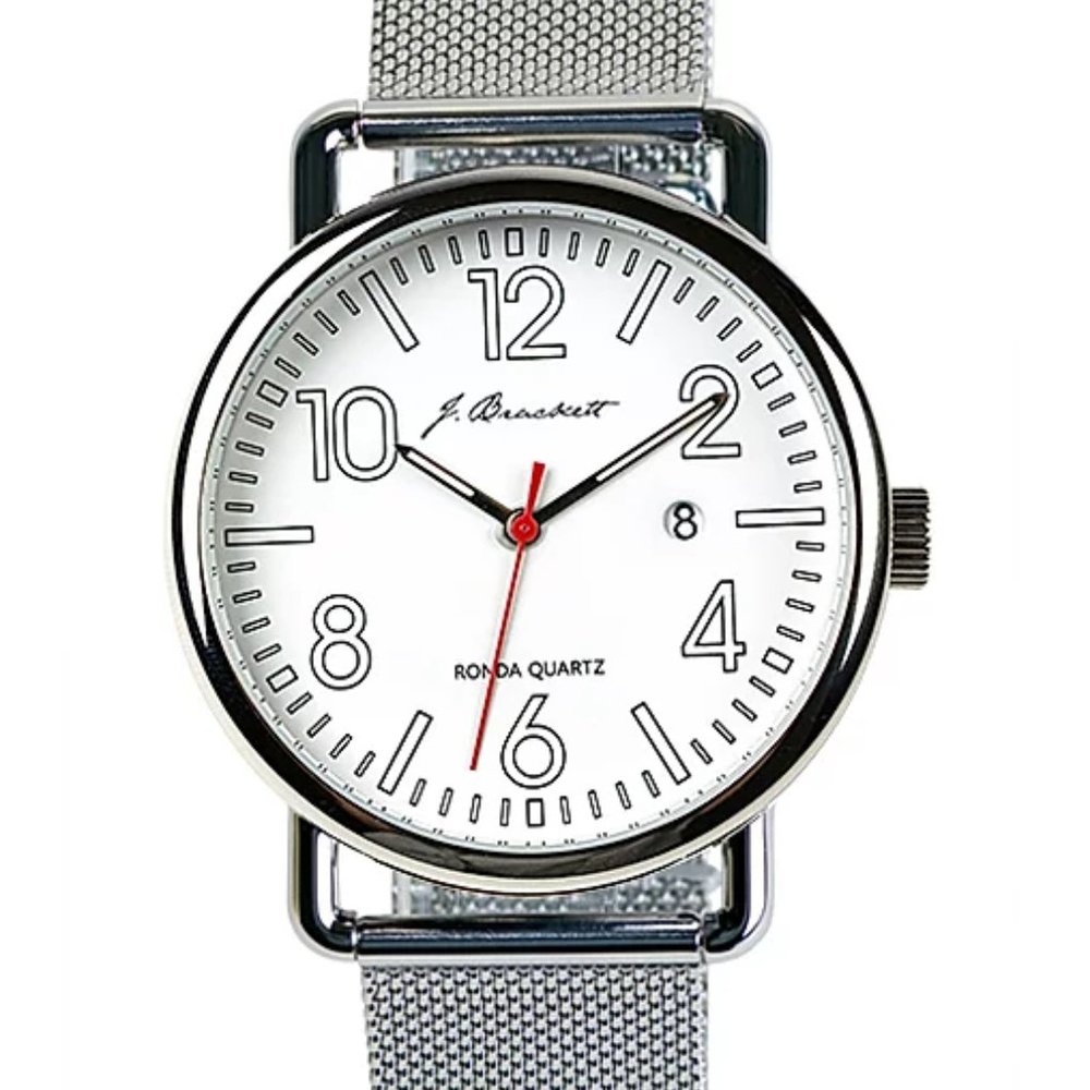 J. Brackett Camden White Stainless Steel Watch